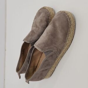 Sam Edelman Carrin Women's 9M Gray Suede Espadrille Platform Slip On Shoes EUC